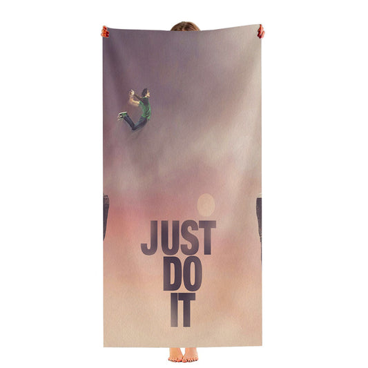 Nike Just Do It Jump Cliff Wallpaper Ultra-Soft Luxury Bathroom Towels