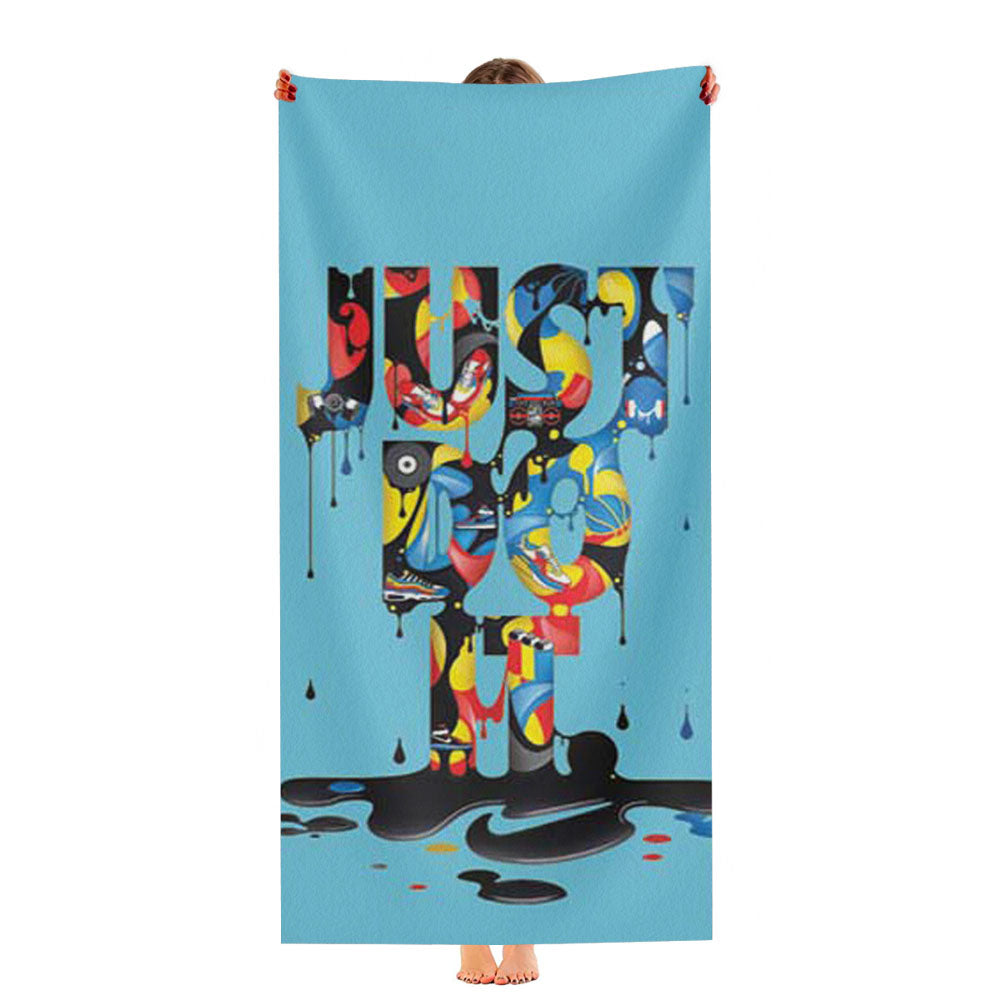 Nike Just Do It Paint Blue Bg Ultra-Soft Luxury Bathroom Towels