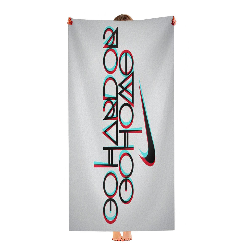 Nike Logo Go Hard Or Go Home Quote Ultra-Soft Luxury Bathroom Towels