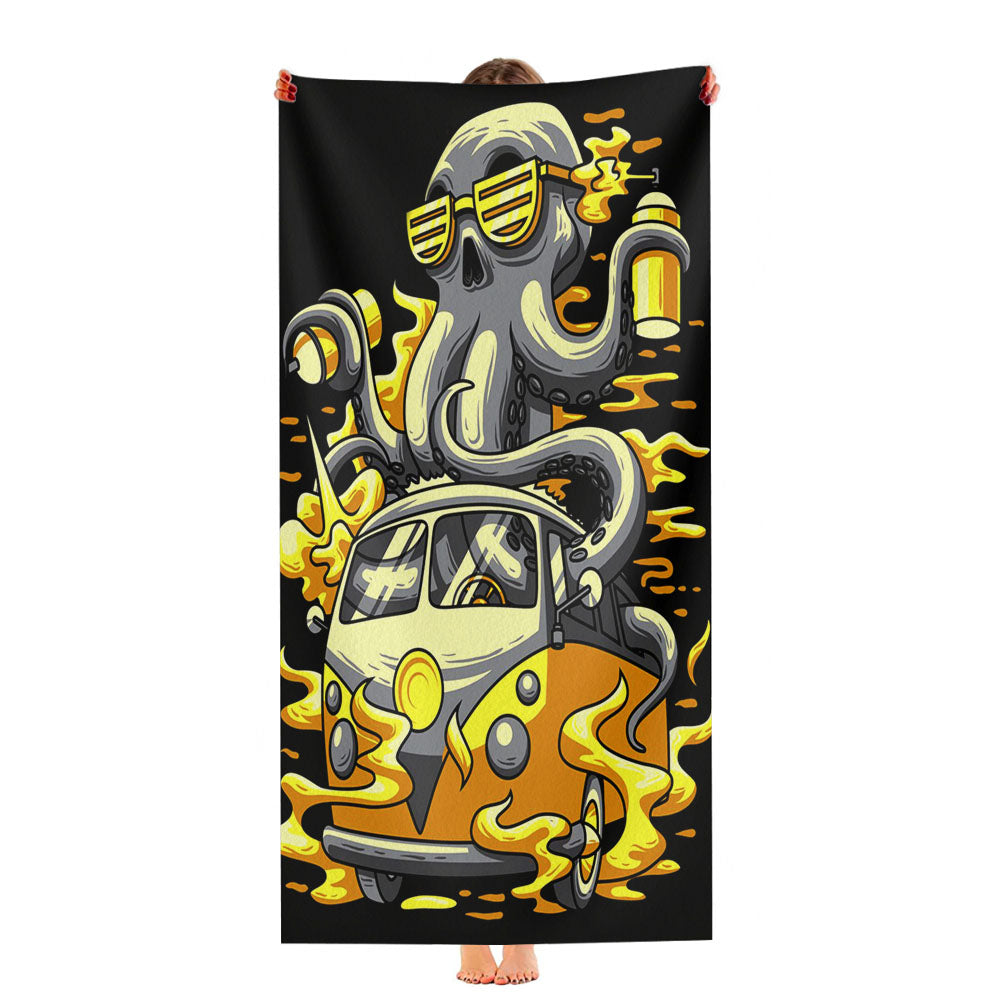 Octopus X Vw Graffiti Art Ultra-Soft Luxury Bathroom Towels