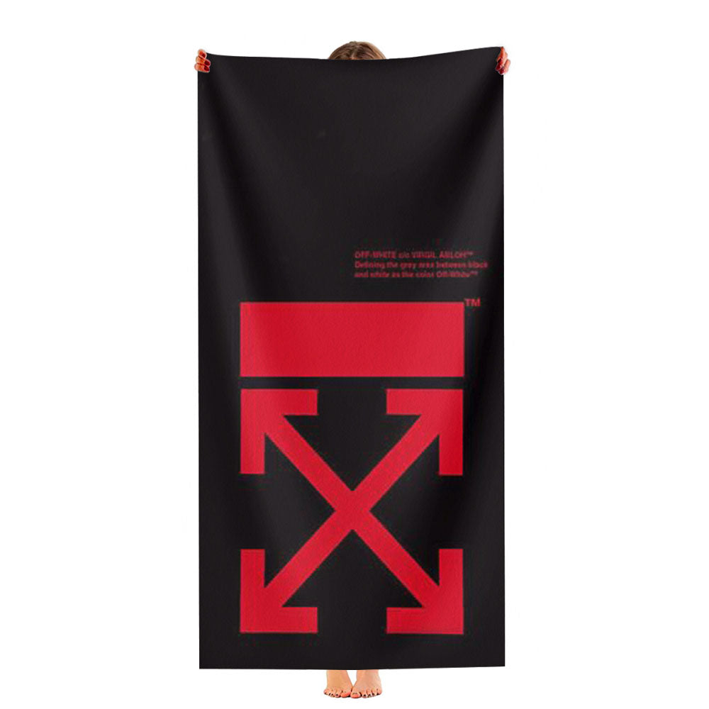 Off White Black Background Ultra-Soft Luxury Bathroom Towels