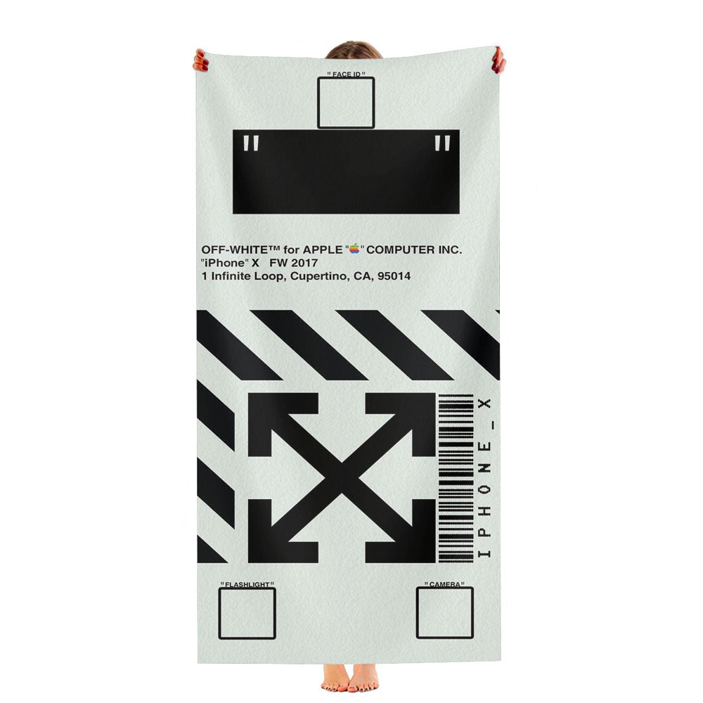 Off White Box Design Stripe Arrow Ultra-Soft Luxury Bathroom Towels