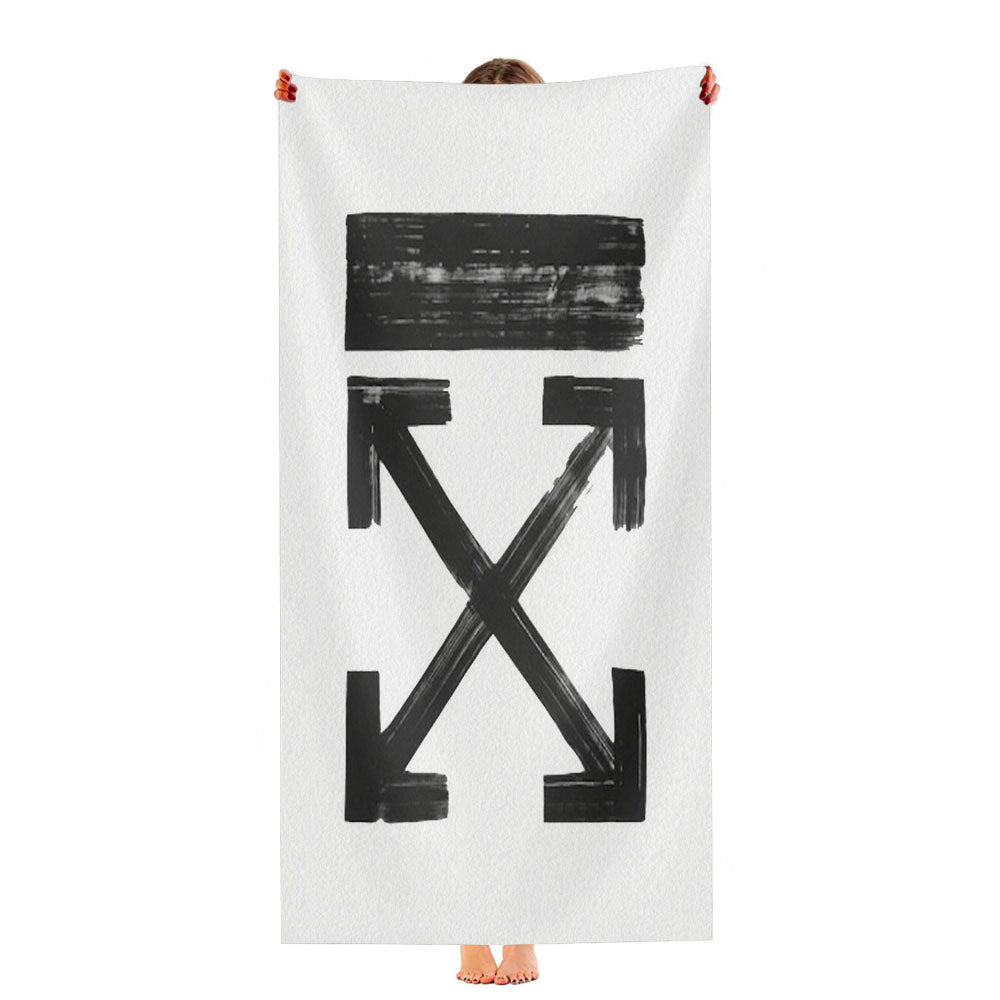 Off White Brushed Arrows Ultra-Soft Luxury Bathroom Towels