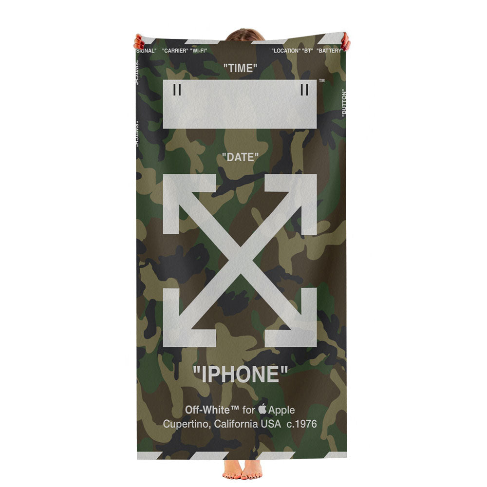 Off White Camouflage Background Ultra-Soft Luxury Bathroom Towels