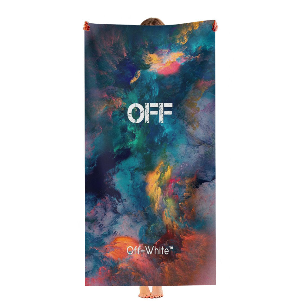 Off White Colorful Smoke Ultra-Soft Luxury Bathroom Towels