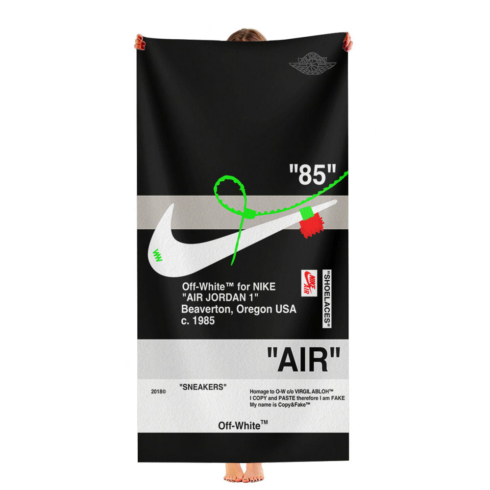 Off White Nike Air Black Ultra-Soft Luxury Bathroom Towels