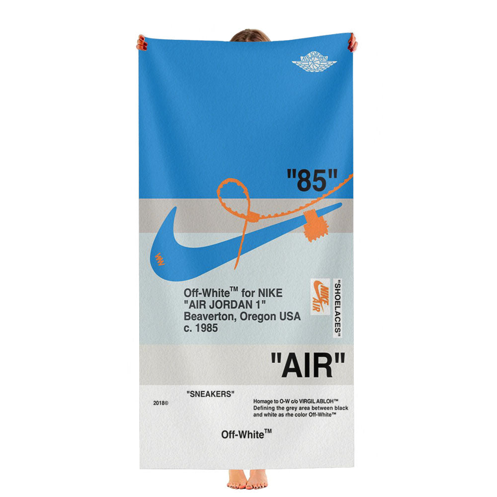 Off White Nike Air Blue Ultra-Soft Luxury Bathroom Towels