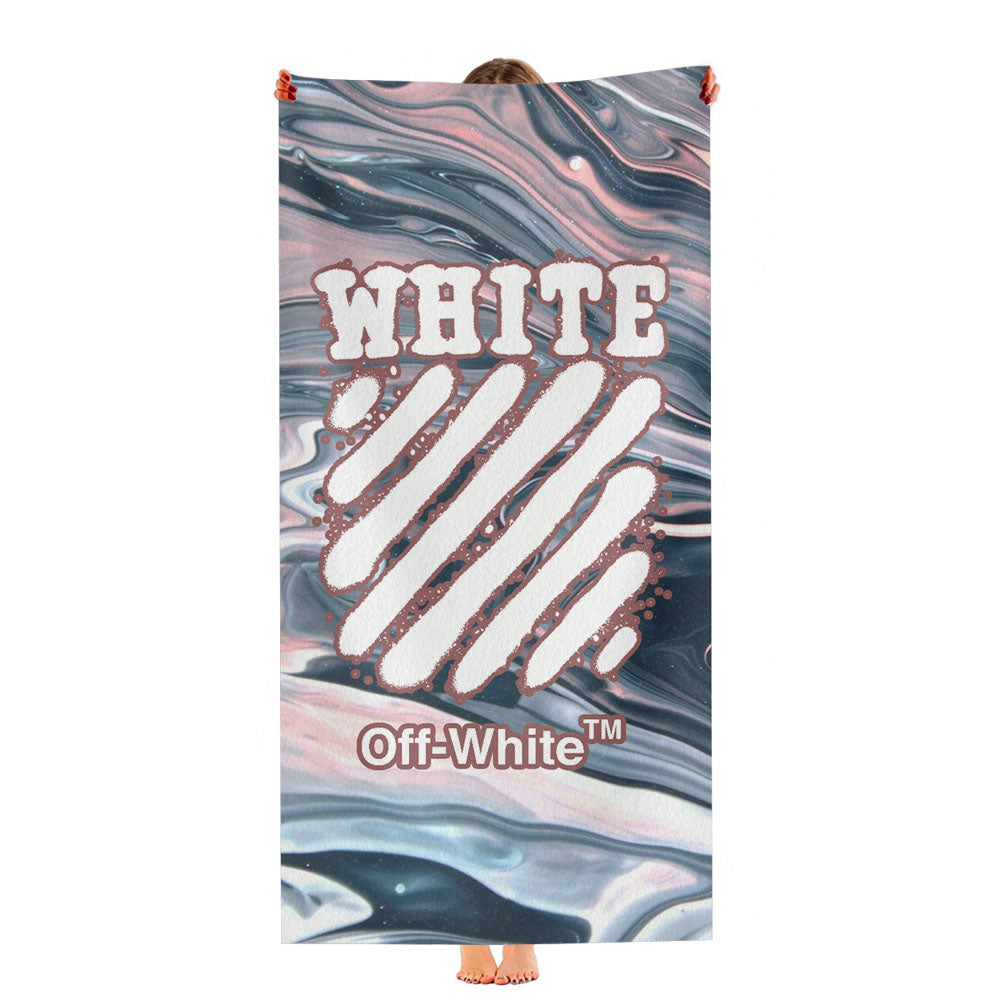 Off White Spray Marble Ultra-Soft Luxury Bathroom Towels