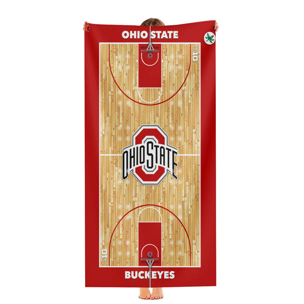Ohio State Buckeyes Basketball Court Ultra-Soft Luxury Bathroom Towels