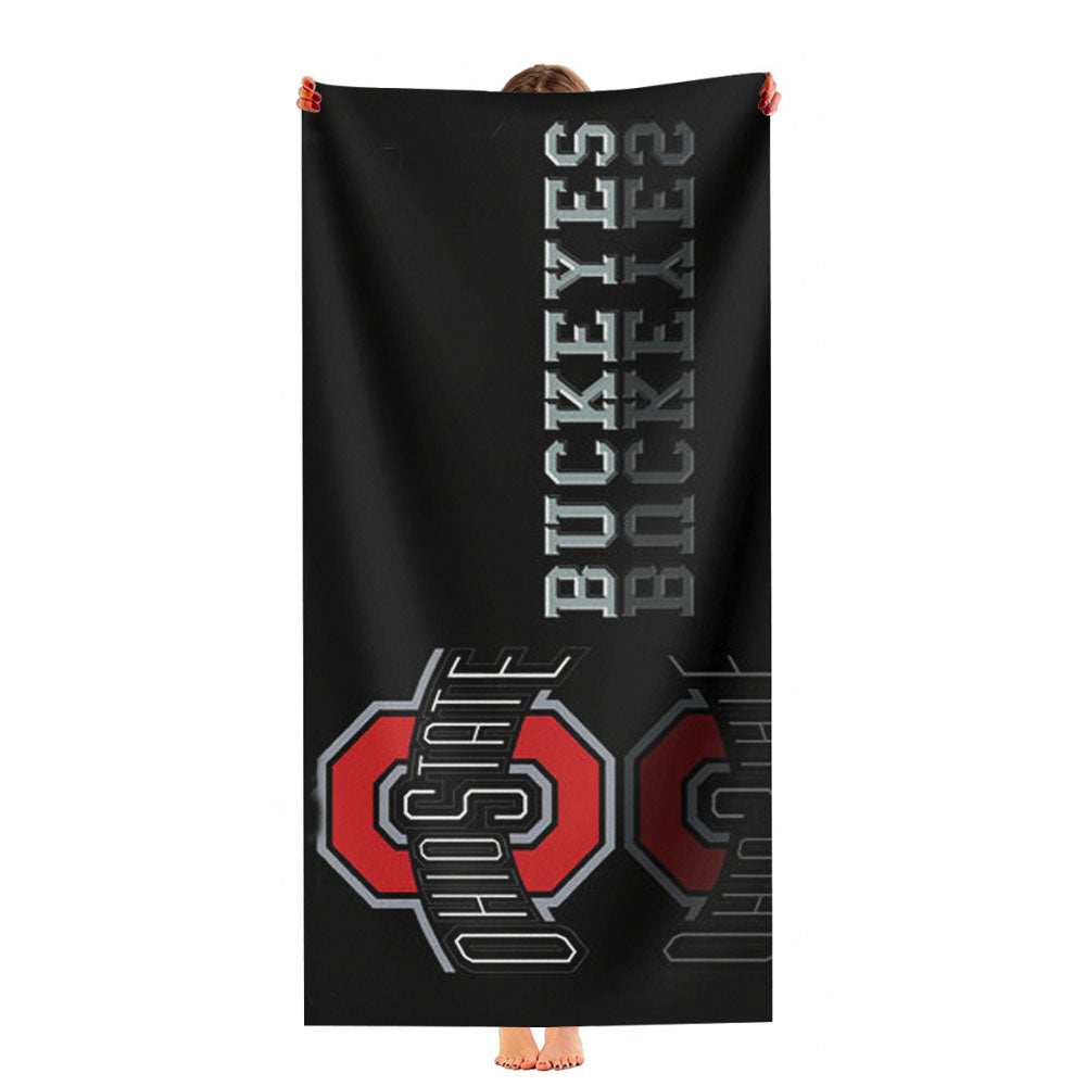 Ohio State Buckeyes Black Ultra-Soft Luxury Bathroom Towels