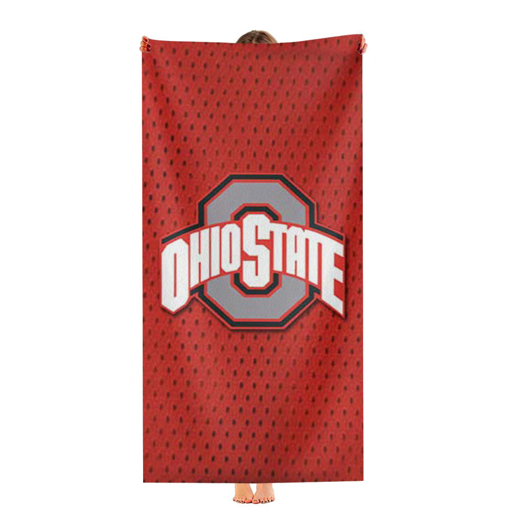 Ohio State Logo Jersey Red Ultra-Soft Luxury Bathroom Towels