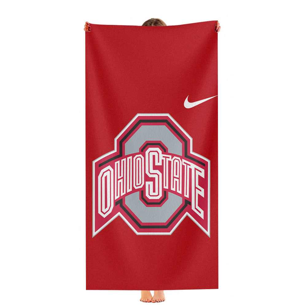 Ohio State Red Wallpaper Logo Ultra-Soft Luxury Bathroom Towels