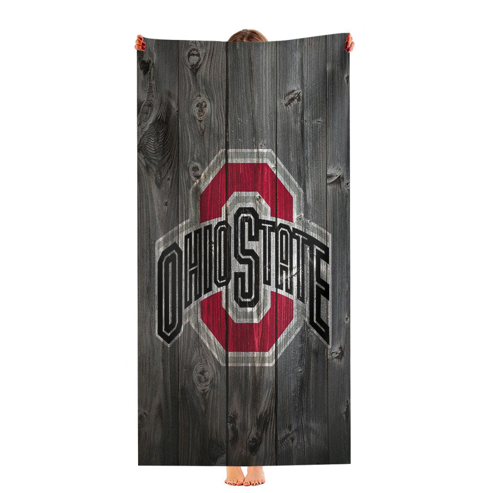 Ohio State Wooden Logo Ultra-Soft Luxury Bathroom Towels