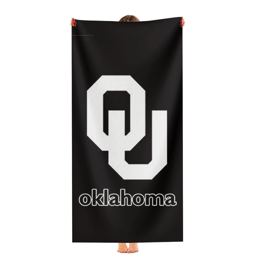 Oklahoma Sooners Black Logo Ultra-Soft Luxury Bathroom Towels