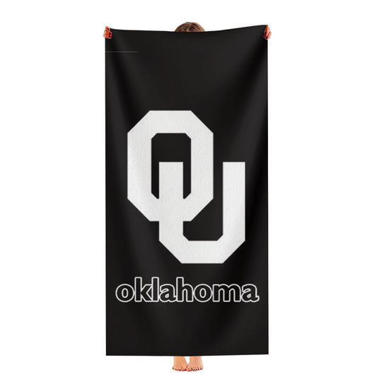 Oklahoma Sooners Black Logo Ultra-Soft Luxury Bathroom Towels