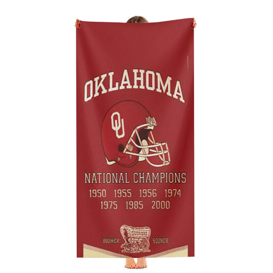 Oklahoma Sooners Championship Banner Ultra-Soft Luxury Bathroom Towels