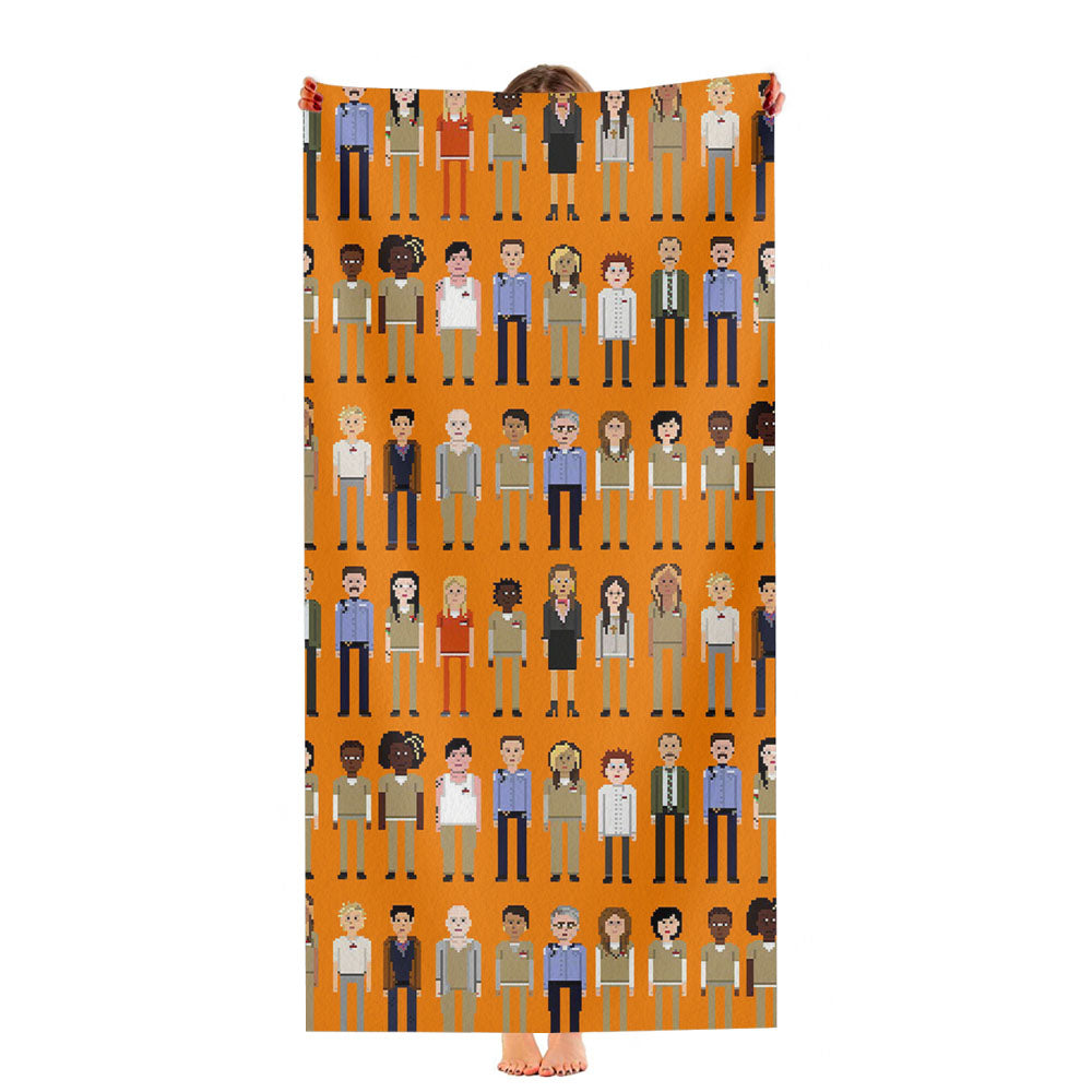 Orange Is The New Black Pattern Ultra-Soft Luxury Bathroom Towels