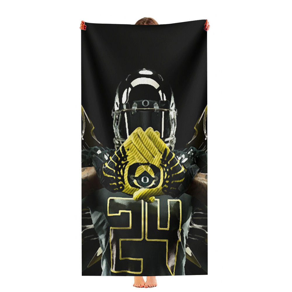 Oregon Ducks Jersey Poster Ultra-Soft Luxury Bathroom Towels