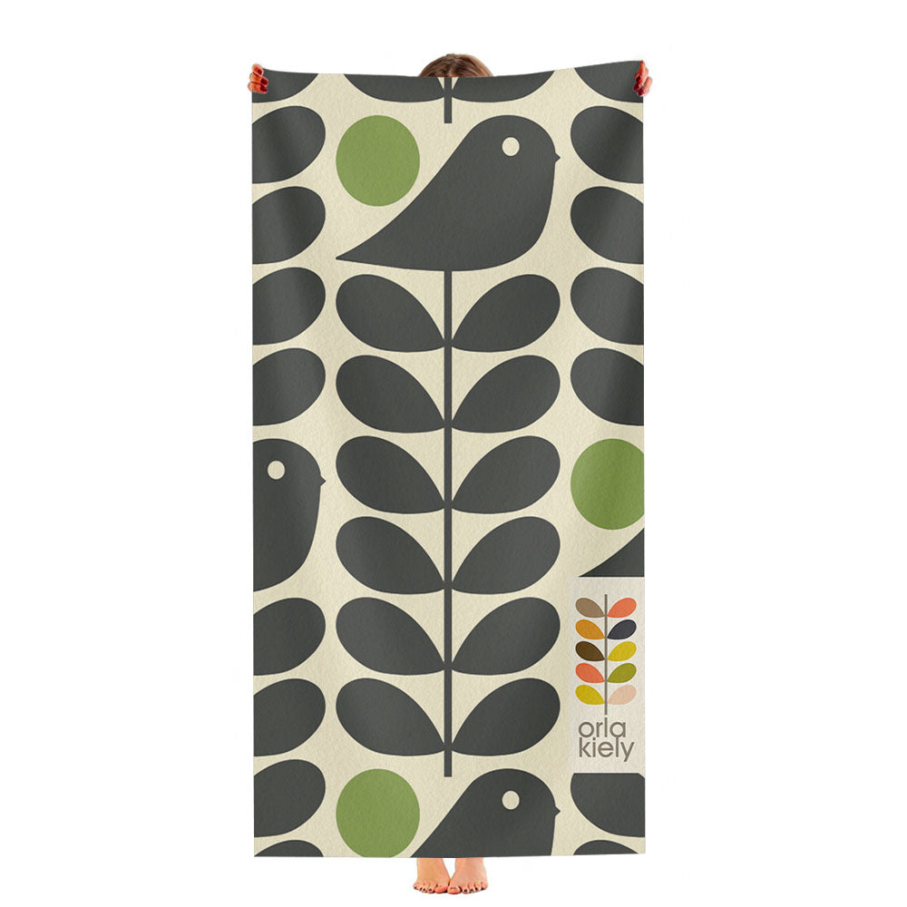 Orla Kiely Early Bird Monogram Pattern Ultra-Soft Luxury Bathroom Towels