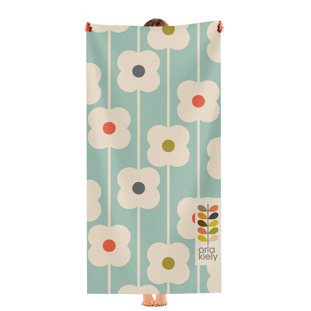 Orla Kiely Flower Pattern Ultra-Soft Luxury Bathroom Towels