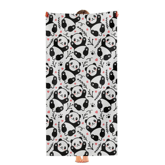 Panda Love And Cute Pattern Ultra-Soft Luxury Bathroom Towels