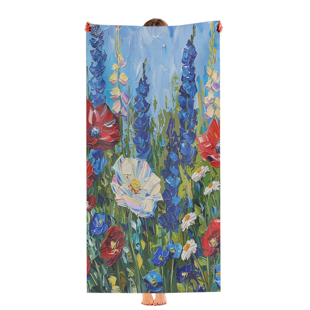 Patriotic Wildflowers 4Th Of July Ultra-Soft Luxury Bathroom Towels