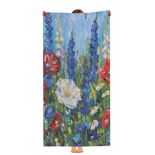 Patriotic Wildflowers 4Th Of July Ultra-Soft Luxury Bathroom Towels