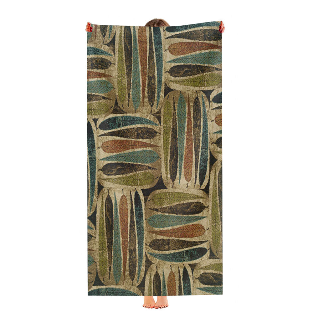 Pattern Art Mural Gold Ultra-Soft Luxury Bathroom Towels