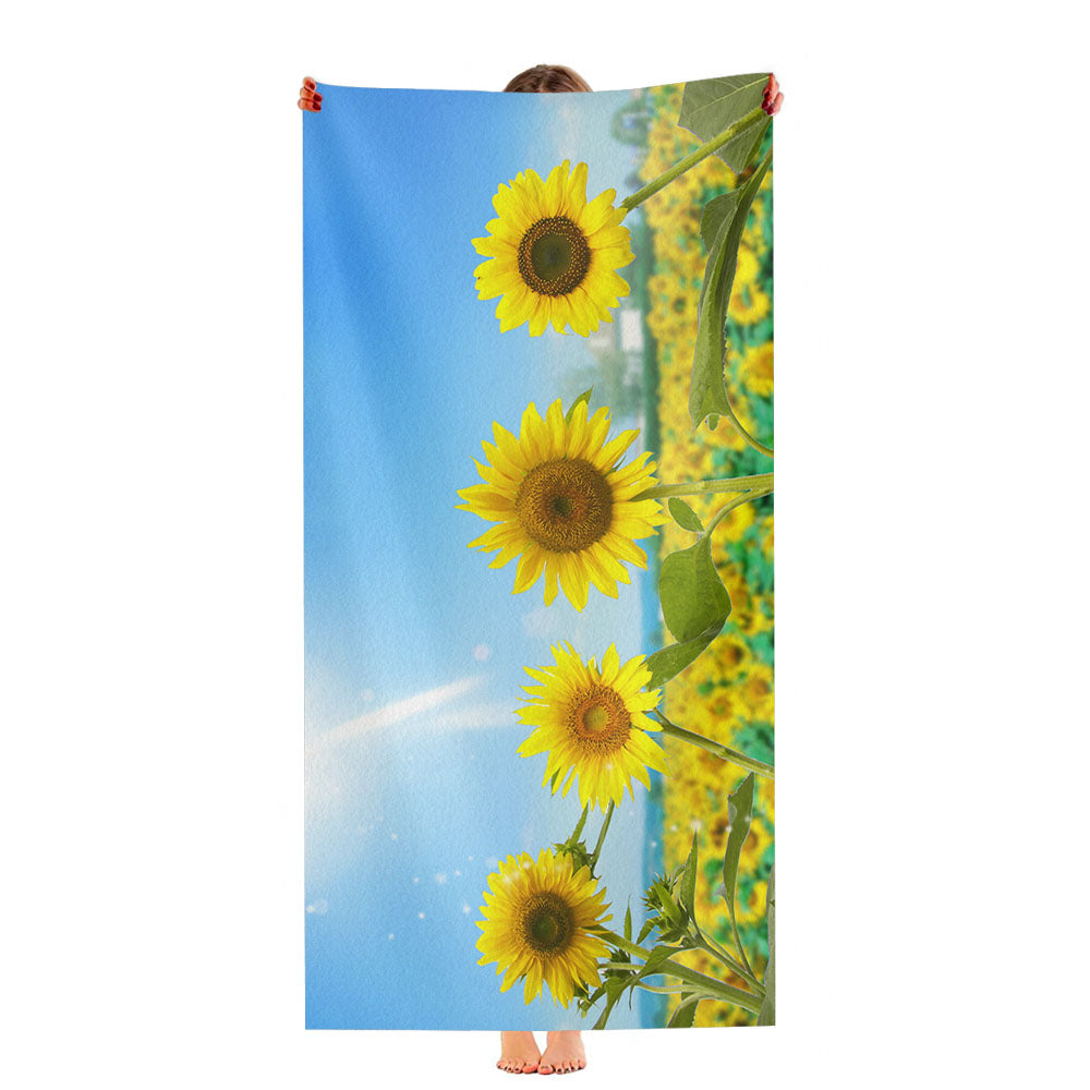 Pattern Sun Flower Ultra-Soft Luxury Bathroom Towels