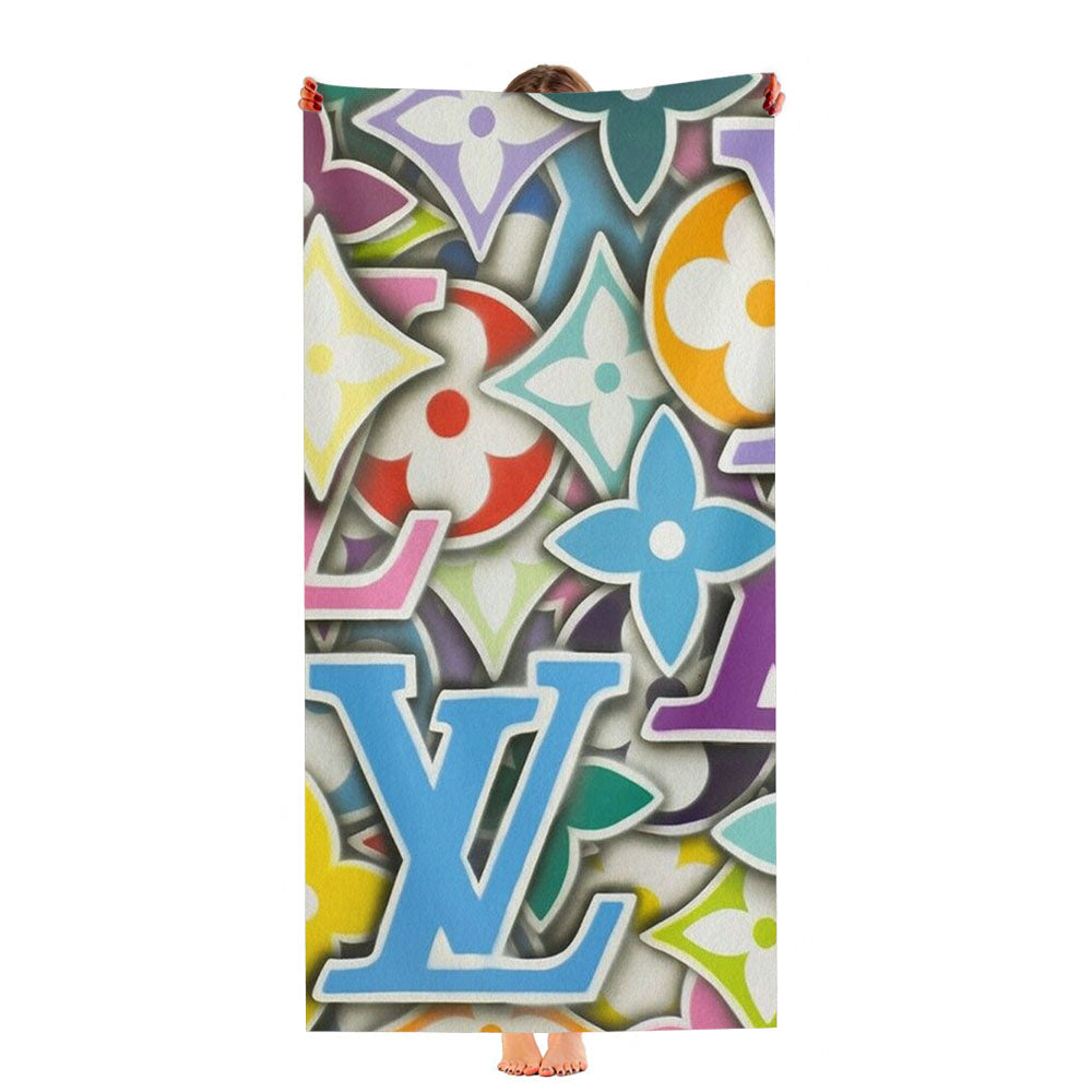 Pattern Takasi Murakami Lv Style Ultra-Soft Luxury Bathroom Towels
