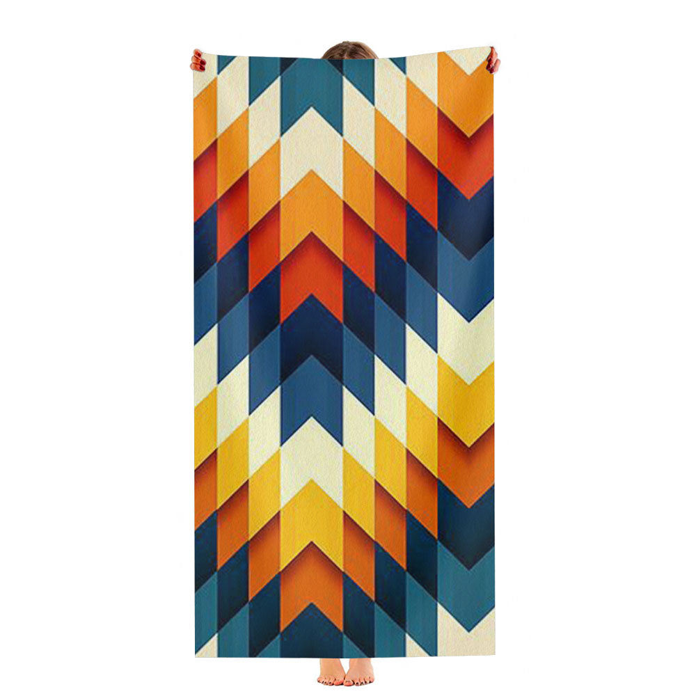 Pattern Tellow White Blue Ultra-Soft Luxury Bathroom Towels