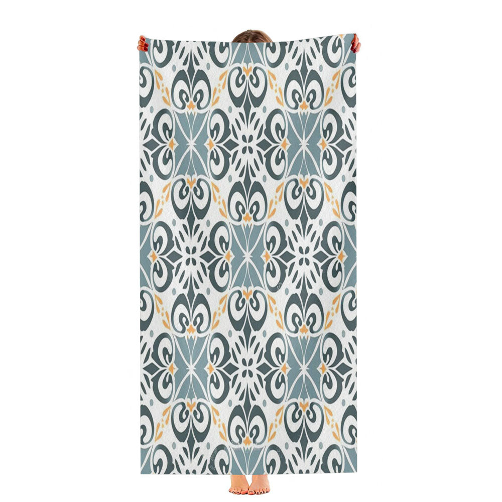 Pattern With A Floral Ornament Ultra-Soft Luxury Bathroom Towels