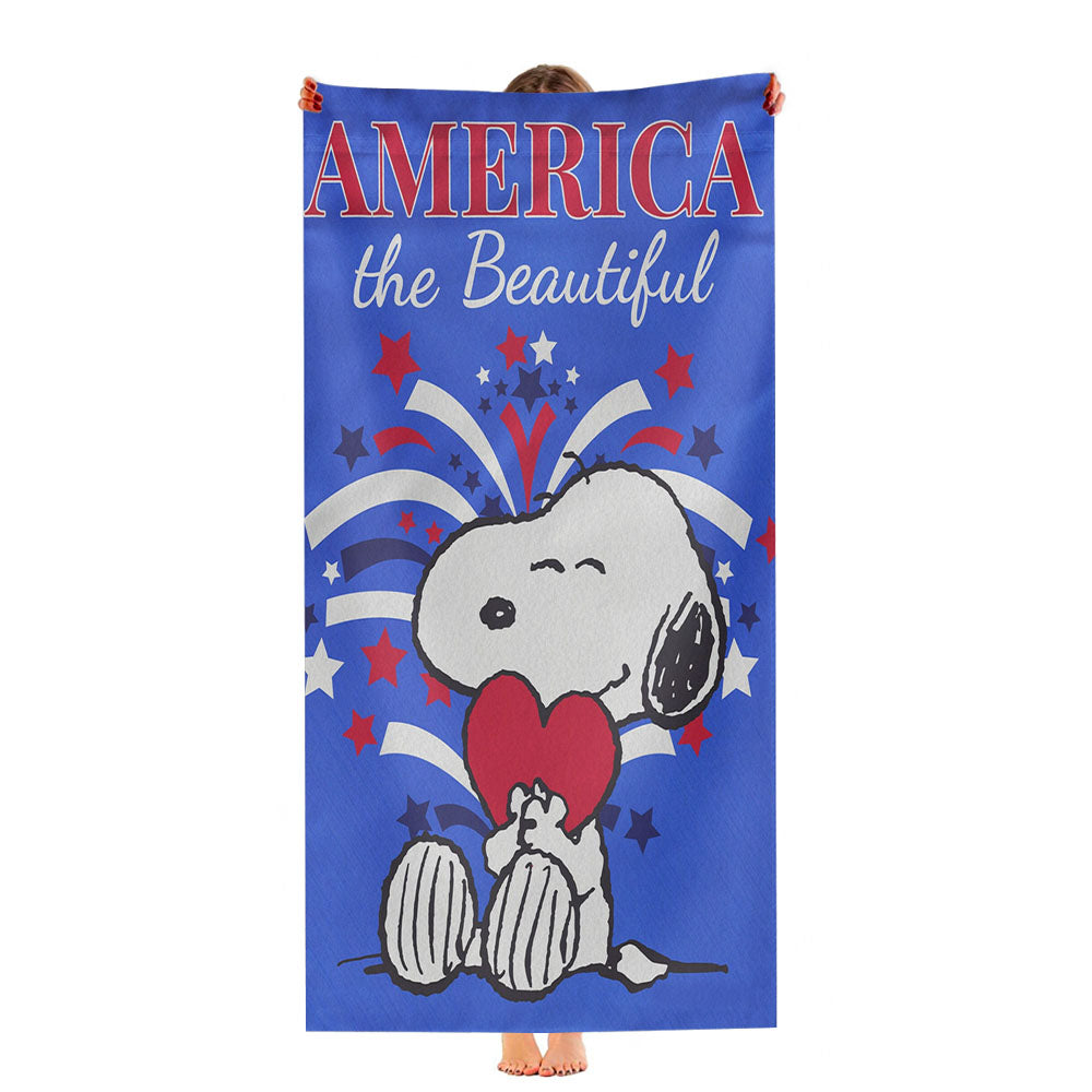 Peanuts America The Beautiful Snoopy Ultra-Soft Luxury Bathroom Towels