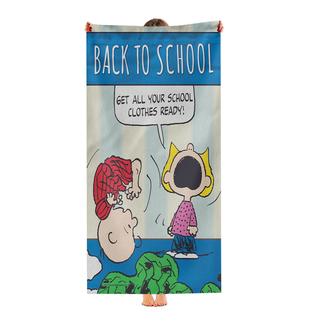 Peanuts Back To School Charlie Brown Ultra-Soft Luxury Bathroom Towels
