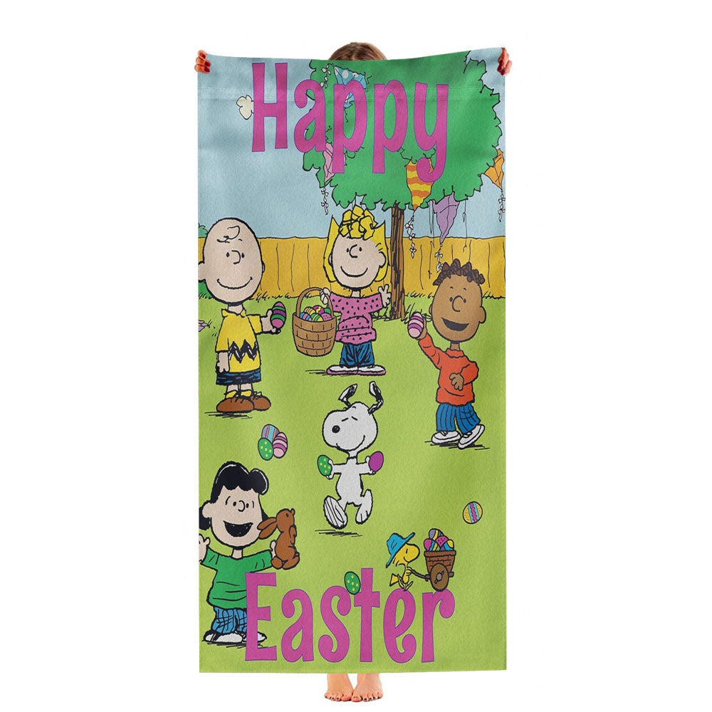 Peanuts Charlie Brown And Snoopy Easter Ultra-Soft Luxury Bathroom Towels