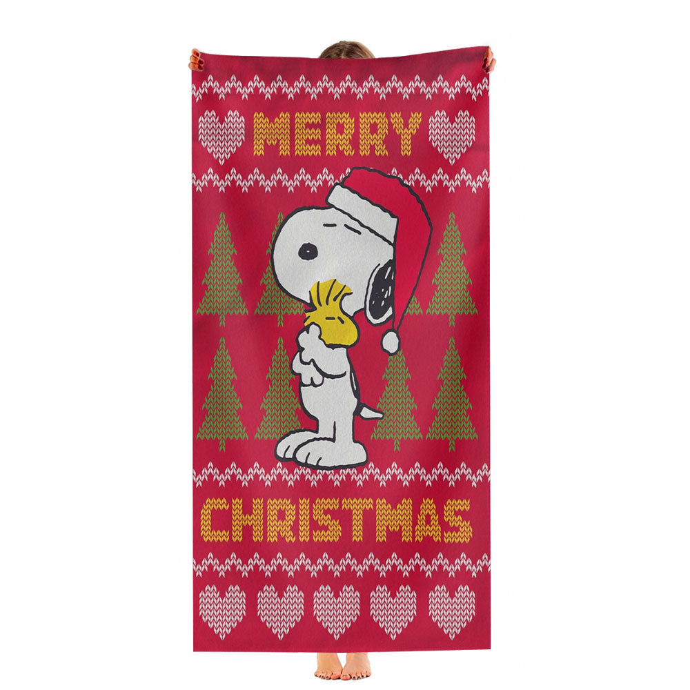 Peanuts Christmas Snoopy Ultra-Soft Luxury Bathroom Towels