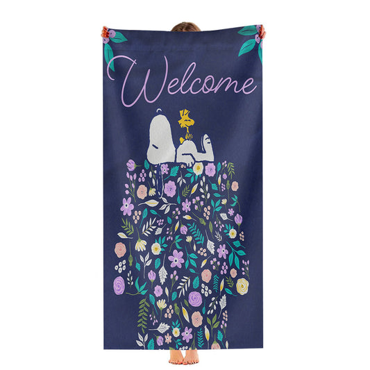 Peanuts Doghouse Of Flowers Snoopy & Woodstock Ultra-Soft Luxury Bathroom Towels