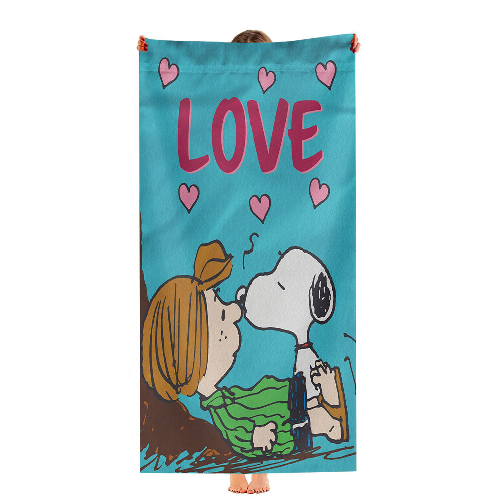 Peanuts Funny Snoopy Valentine'S Day Ultra-Soft Luxury Bathroom Towels