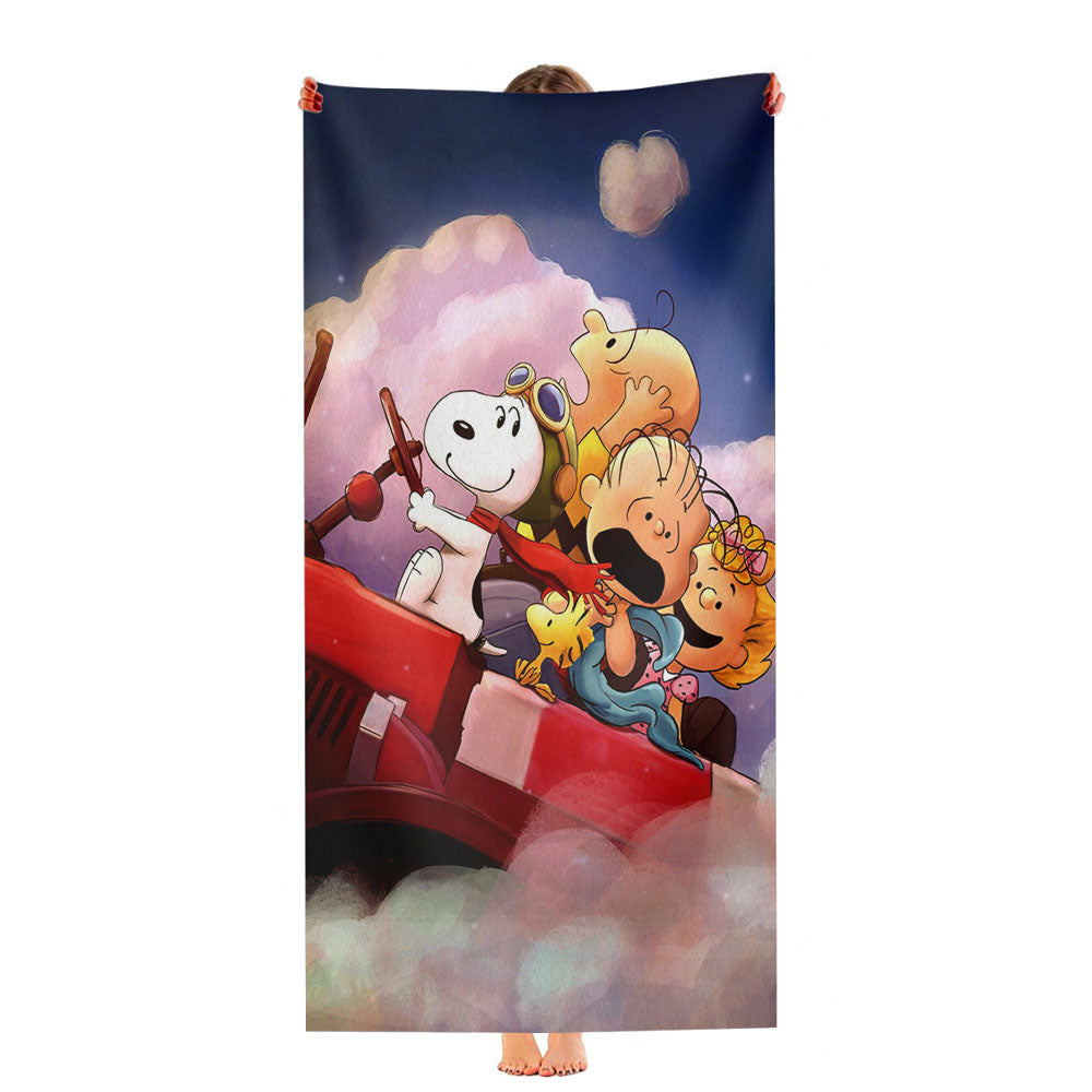 Peanuts Gang Watercolor And Friends Ultra-Soft Luxury Bathroom Towels
