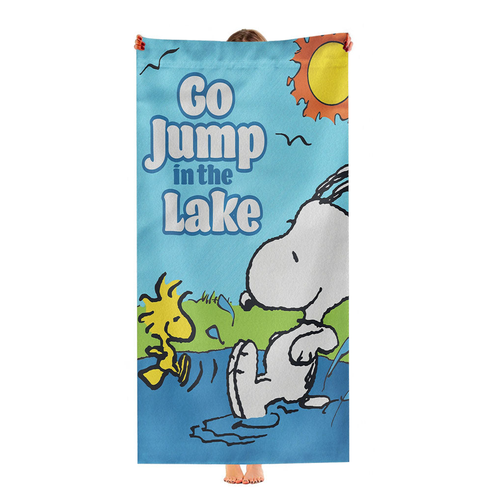 Peanuts Go Jump In The Lake Snoopy Ultra-Soft Luxury Bathroom Towels