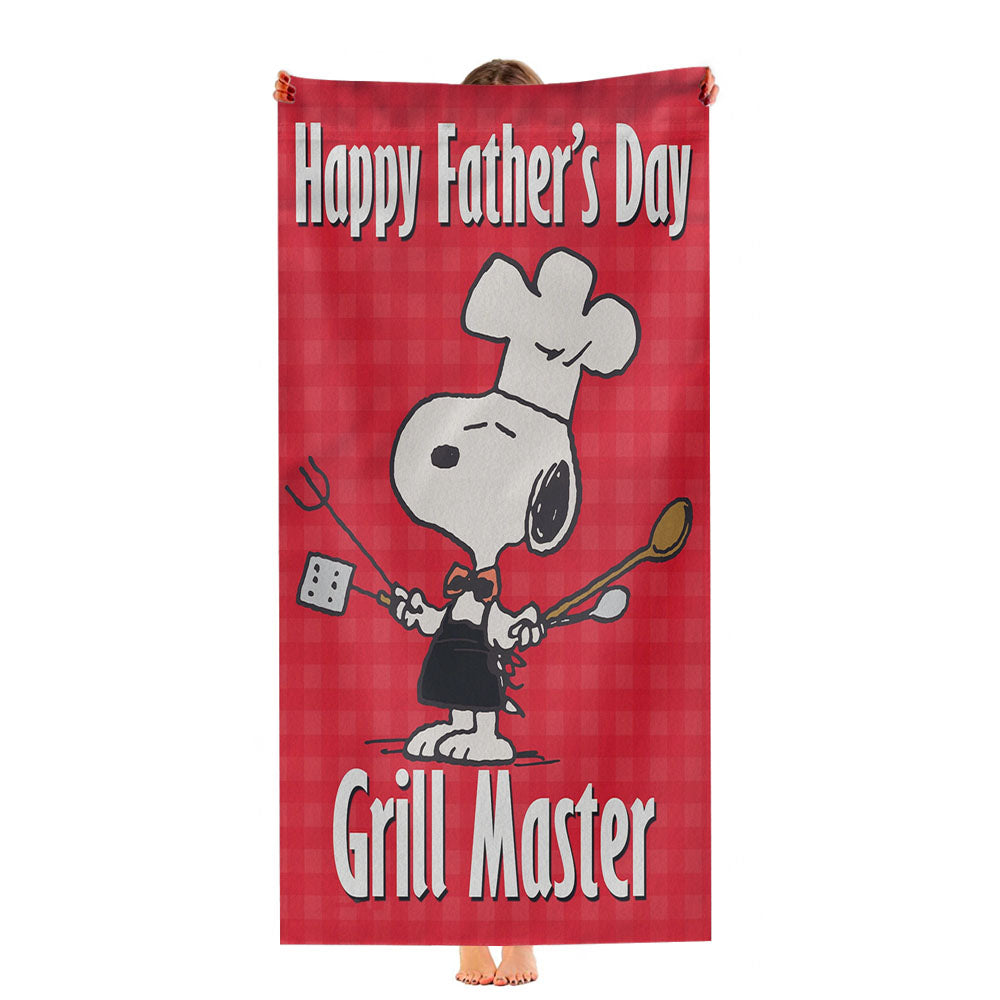 Peanuts Happy Father'S Day Grill Master Ultra-Soft Luxury Bathroom Towels