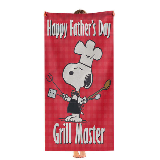 Peanuts Happy Father'S Day Grill Master Ultra-Soft Luxury Bathroom Towels