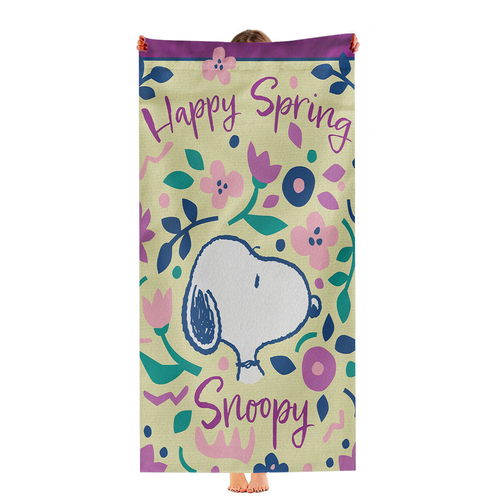 Peanuts Happy Spring Snoopy Ultra-Soft Luxury Bathroom Towels