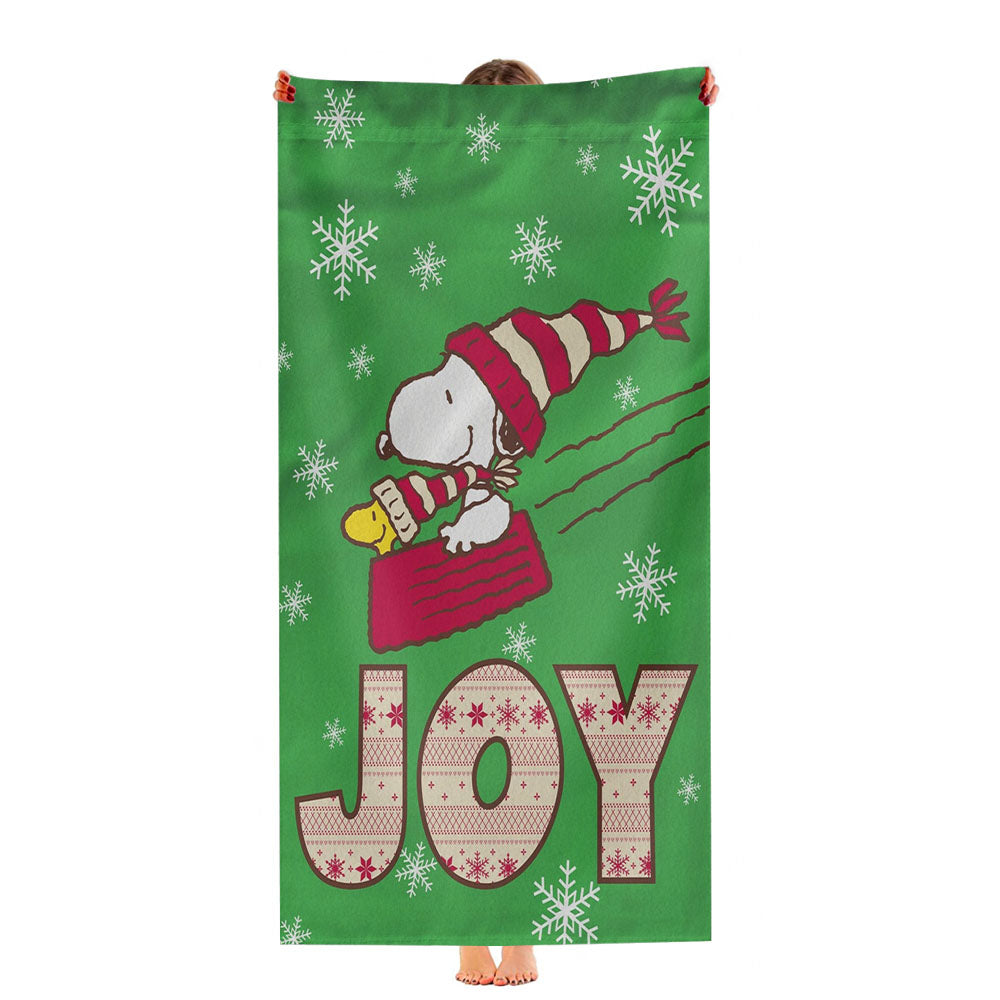 Peanuts Joy Snoopy And Woodstock Christmas Ultra-Soft Luxury Bathroom Towels