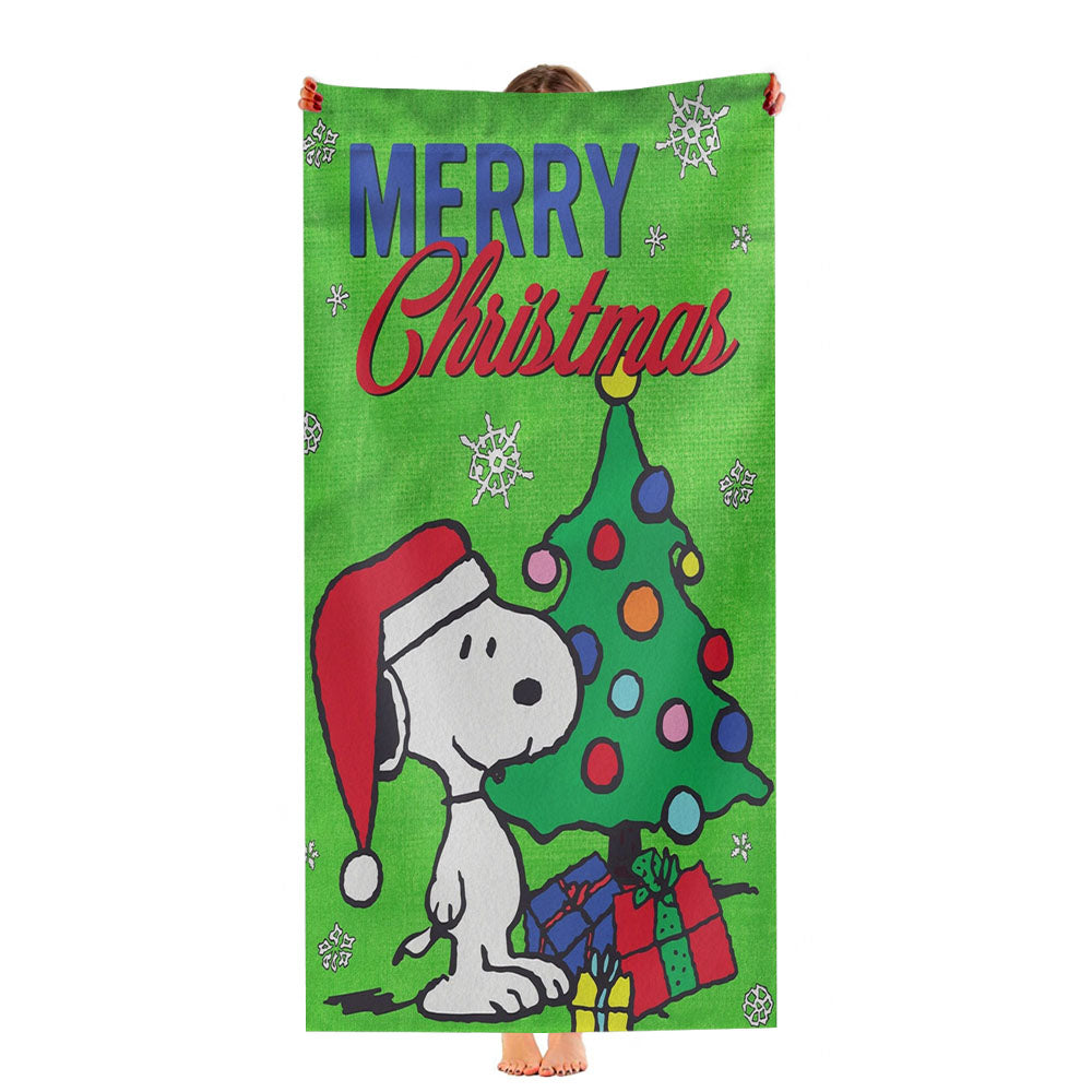 Peanuts Merry Christmas Snoopy Ultra-Soft Luxury Bathroom Towels