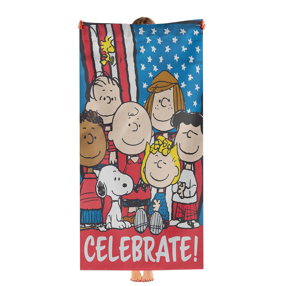 Peanuts Patriotic Celebrate Ultra-Soft Luxury Bathroom Towels