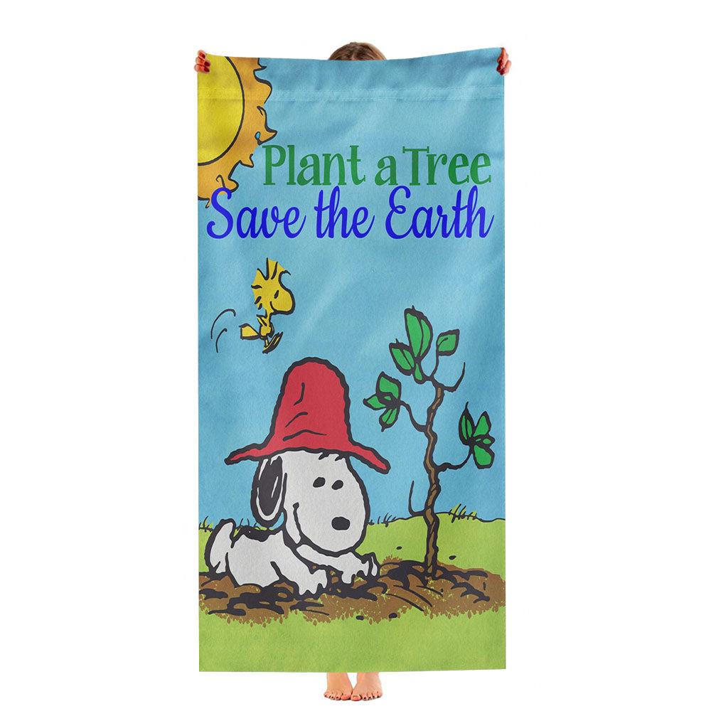 Peanuts Plant A Tree Ultra-Soft Luxury Bathroom Towels