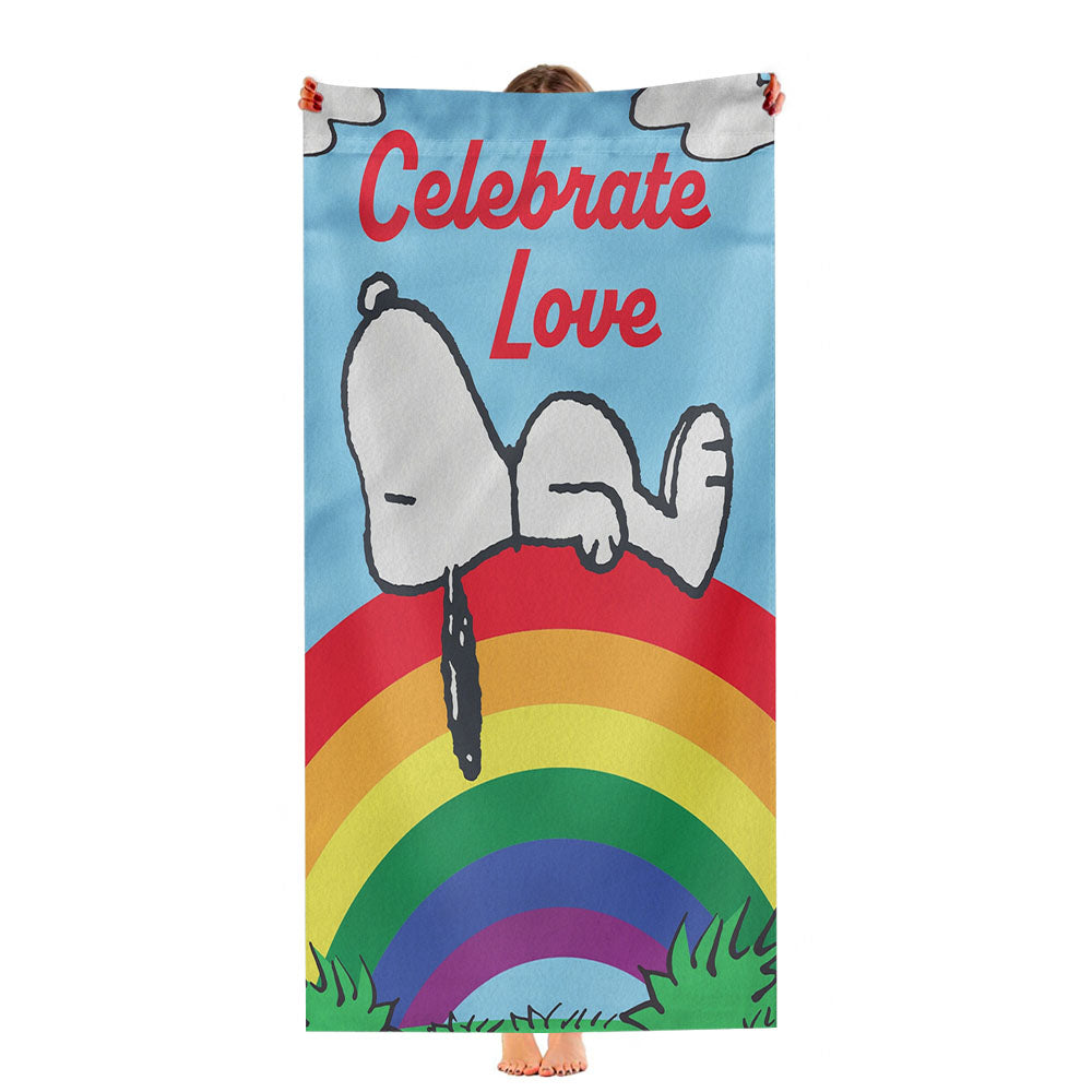 Peanuts Rainbow Celebrate Love Snoopy Ultra-Soft Luxury Bathroom Towels