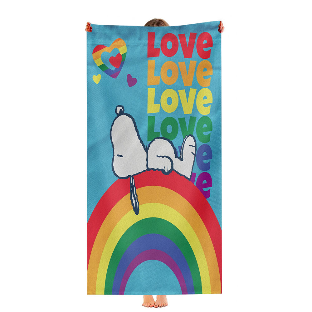 Peanuts Rainbow Pride Snoopy Ultra-Soft Luxury Bathroom Towels