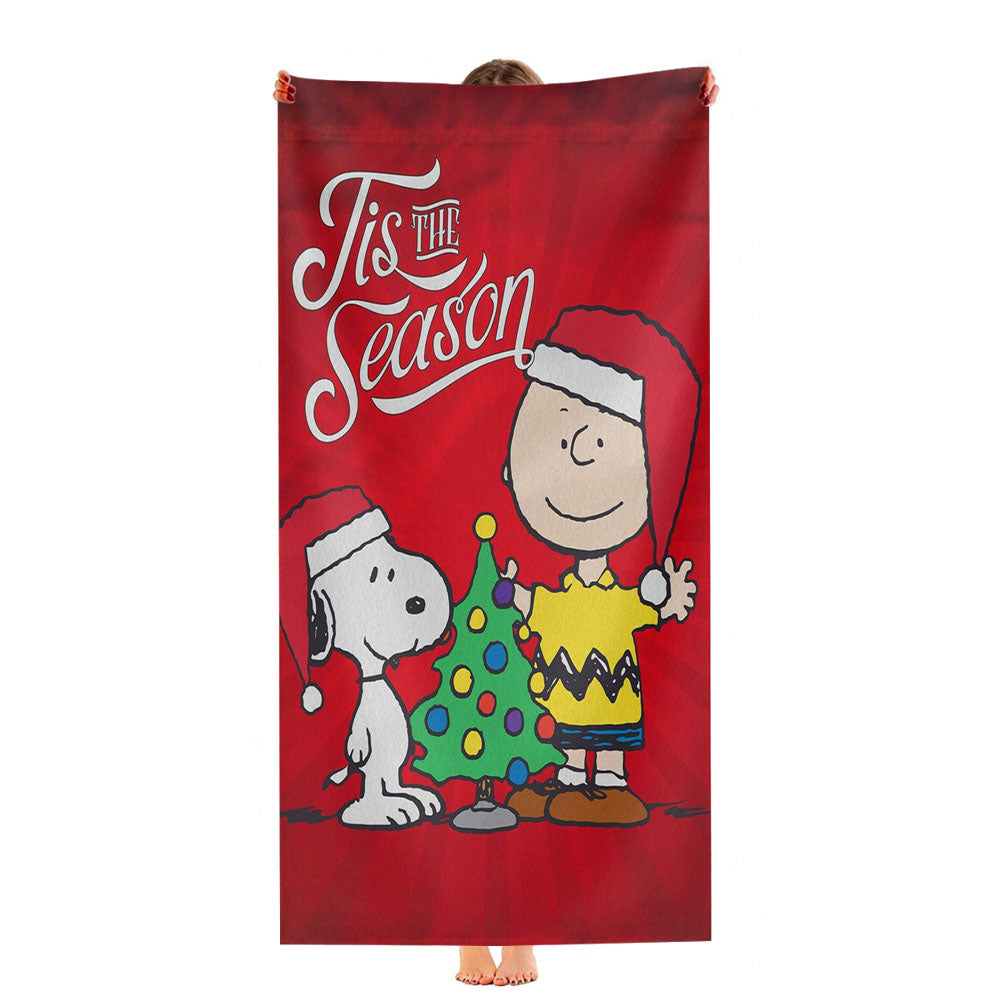 Peanuts Snoopy And Charlie Brown Christmas Ultra-Soft Luxury Bathroom Towels